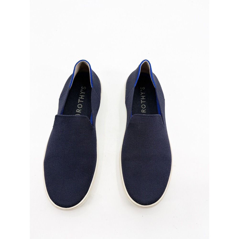 Rothys The Sneaker Navy Night Blue Knit Slip On Shoes Womens 7.5